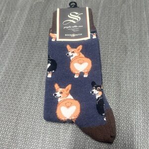 SockSmith Men’s Corgi Butt Blue socks
